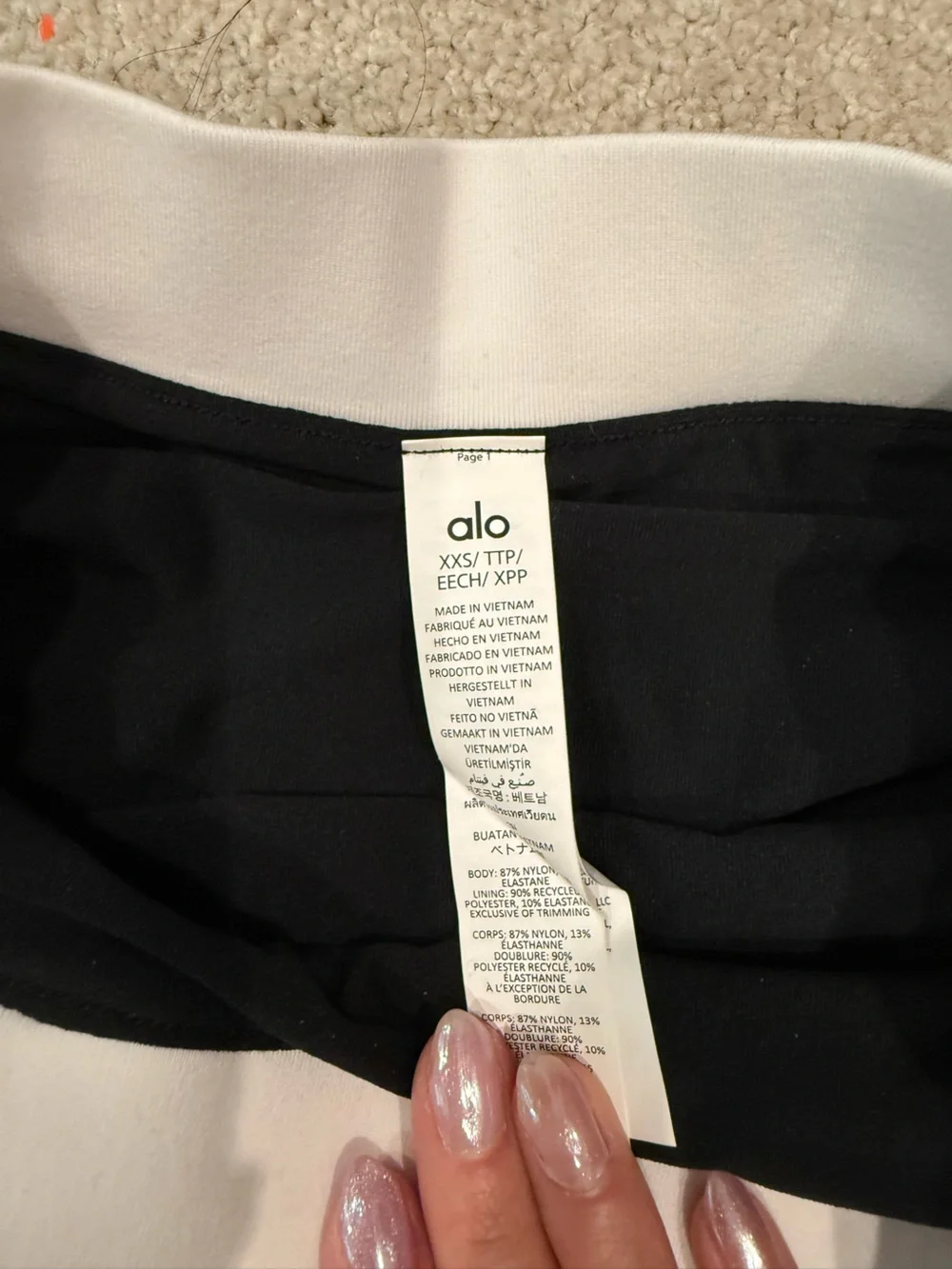 NWOT Alo Airbrush Streamlined Skirt in Black/White sz XXS - Picture 5 of 7